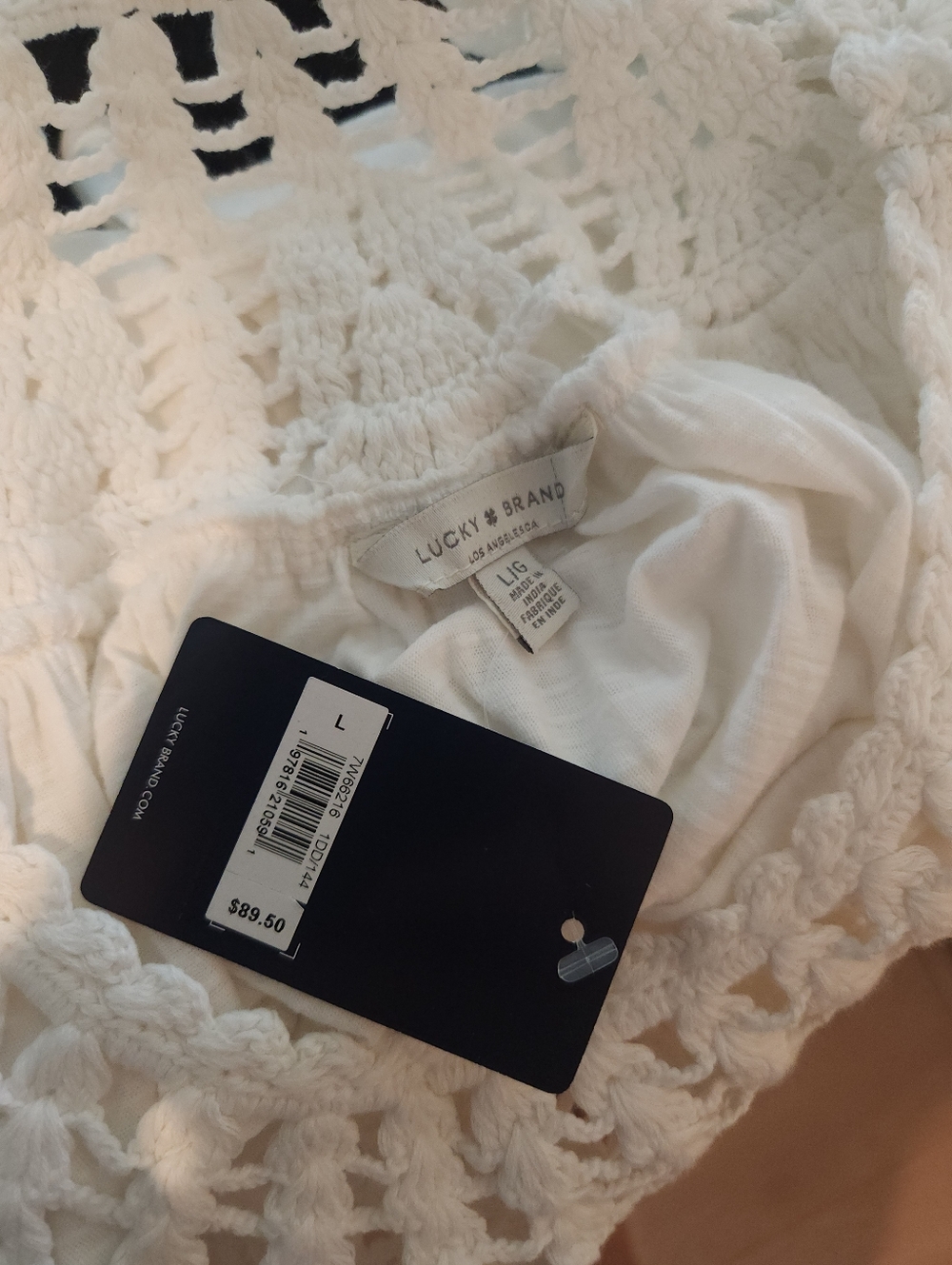 Lucky Brand White Crochet Yoke Sleeveless Camisole - Picture 4 of 5